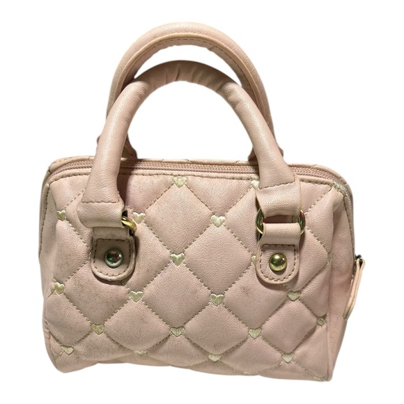 LUV Betsey by Betsey Johnson Mini Pink Quilted Bag Satchel 7” x 5" - Picture 3 of 6